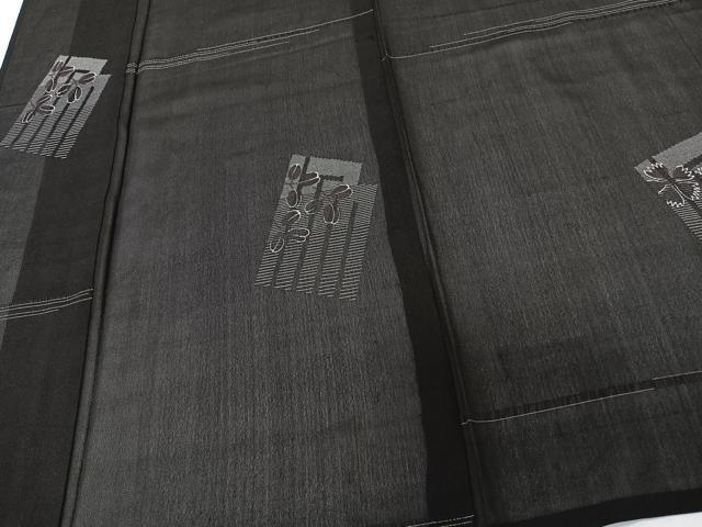 平和屋着物＊夏物　お召　紗　色紙花文　正絹　逸品　CABK8981xi