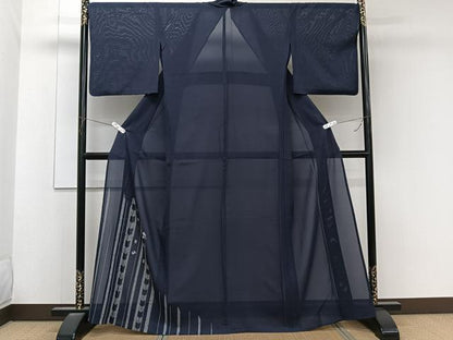 平和屋着物＊夏物　訪問着　絽　刺繍　色紙矢羽文　金彩　正絹　逸品　CABK8986xi