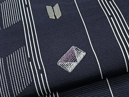 平和屋着物＊夏物　訪問着　絽　刺繍　色紙矢羽文　金彩　正絹　逸品　CABK8986xi