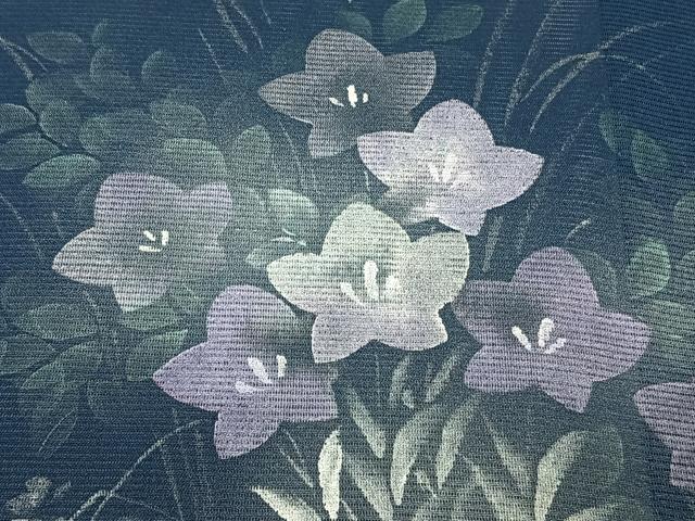 平和屋着物＊夏物　訪問着　絽　草花文　暈し染め　銀彩　正絹　逸品　CABK8987xi