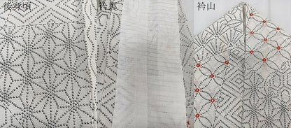 平和屋着物＊夏物　小紋　絽　切嵌麻の葉文　正絹　逸品　CABK8988xi