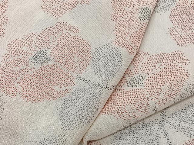 平和屋着物＊夏物　紗紬　草花文　正絹　逸品　CABK8990xi