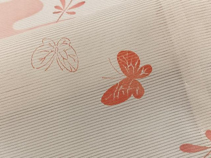 平和屋着物＊夏物　小紋　絽　絵霞舞蝶文　正絹　逸品　CABK8991xi