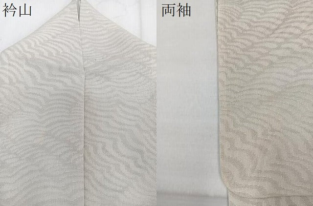 平和屋着物＊夏物　訪問着　波紋紗　波文　銀彩　正絹　逸品　CABK8992xi