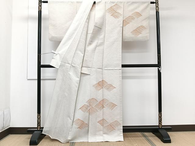 平和屋着物＊夏物　訪問着　波紋紗　波文　銀彩　正絹　逸品　CABK8992xi