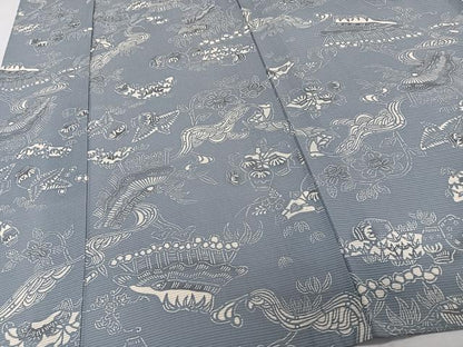 平和屋着物＊夏物　小紋　絽　型染め　風景文　正絹　逸品　CABK8994xi