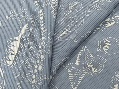 平和屋着物＊夏物　小紋　絽　型染め　風景文　正絹　逸品　CABK8994xi