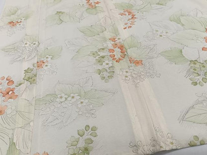 平和屋着物＊夏物　小紋　絽　手描き　草花文　正絹　逸品　CABK8996xi