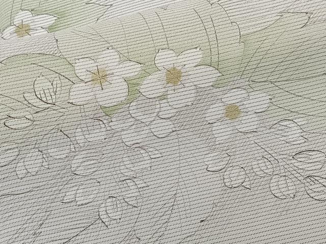 平和屋着物＊夏物　小紋　絽　手描き　草花文　正絹　逸品　CABK8996xi
