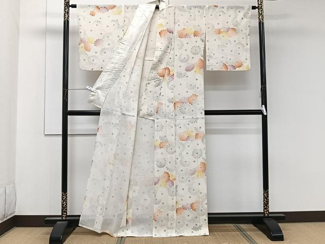 平和屋着物＊夏物　小紋　絽　菊尽くし　正絹　逸品　CABK8997xi