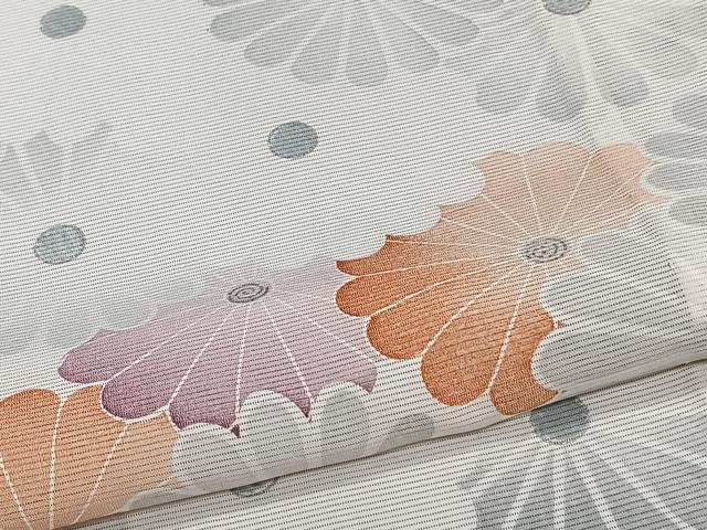 平和屋着物＊夏物　小紋　絽　菊尽くし　正絹　逸品　CABK8997xi