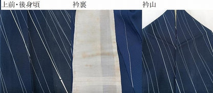 平和屋着物＊夏物　小紋　絽　斜線文　正絹　逸品　CABK8998xi