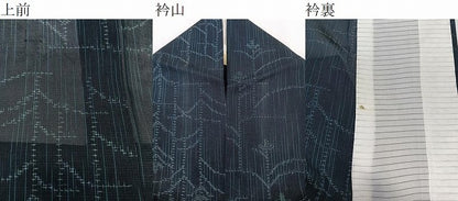 平和屋着物＊夏物　小紋　紗紬　草花文　正絹　逸品　CABK9000xi