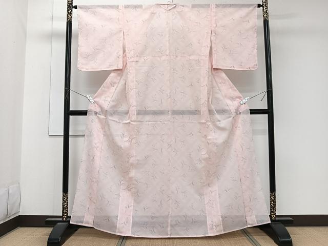 平和屋着物＊夏物　小紋　草花菱文　洗える着物　CABK9008xi