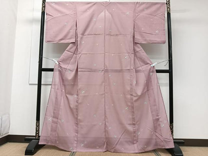 平和屋着物＊夏物　小紋　絽　抽象文様　洗える着物　CABK9011xi