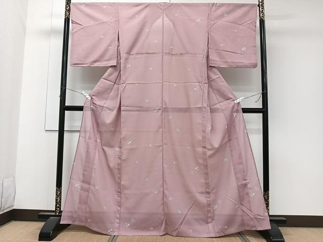 平和屋着物＊夏物　小紋　絽　抽象文様　洗える着物　CABK9011xi
