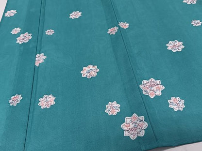 平和屋着物＊夏物　小紋　絽　更紗草花文　洗える着物　CABK9014xi