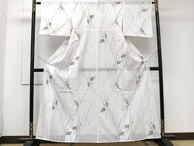 平和屋着物＊夏物　小紋　絽　笹竹文　洗える着物　CABK9023xi