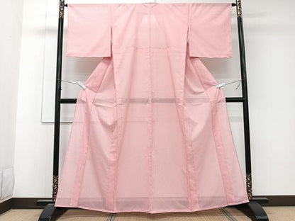 平和屋着物＊夏物　小紋　絽　よろけ縞　洗える着物　未使用　CABK9024xi