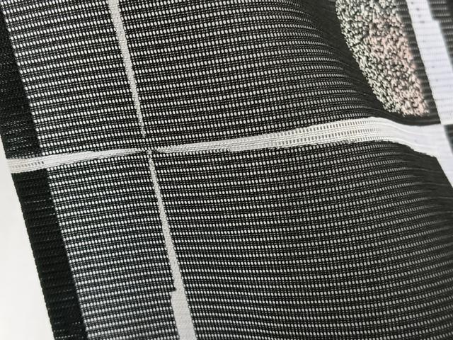 平和屋着物＊夏物　小紋　絽　幾何学文　黒地　洗える着物　CABK9032xi