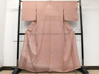 平和屋着物＊夏物　訪問着　絽　橘花文　銀彩　正絹　逸品　未使用　CABK9033xi