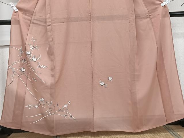 平和屋着物＊夏物　訪問着　絽　橘花文　銀彩　正絹　逸品　未使用　CABK9033xi