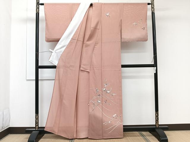 平和屋着物＊夏物　訪問着　絽　橘花文　銀彩　正絹　逸品　未使用　CABK9033xi