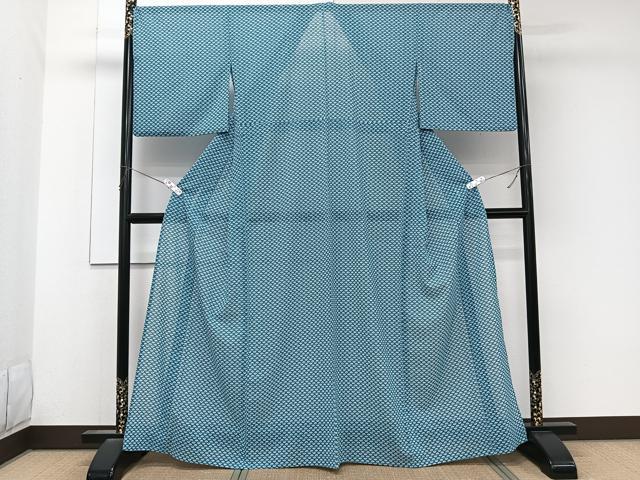 平和屋着物＊夏物　小紋　紗　小花文様　洗える着物　CABK9035xi