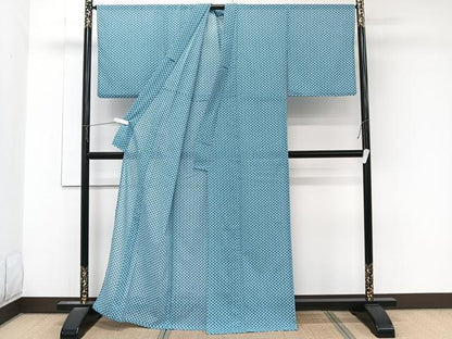 平和屋着物＊夏物　小紋　紗　小花文様　洗える着物　CABK9035xi