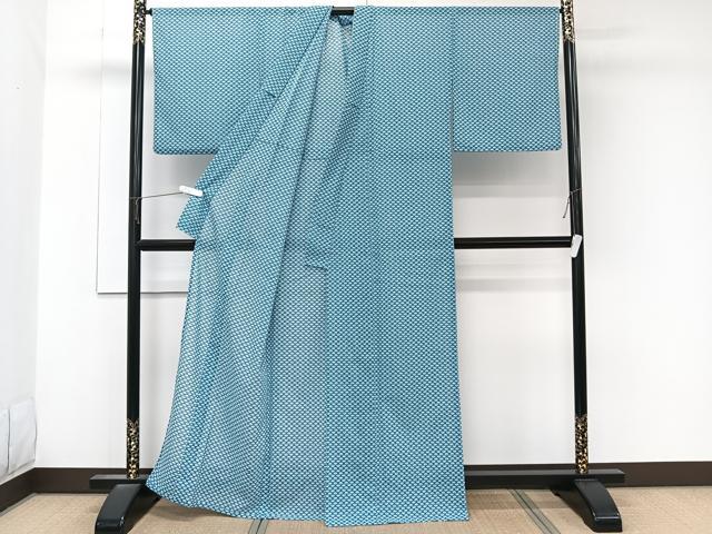平和屋着物＊夏物　小紋　紗　小花文様　洗える着物　CABK9035xi