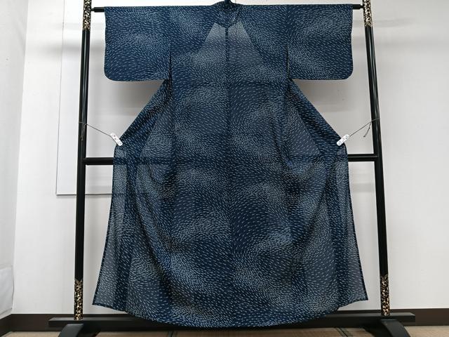 平和屋着物＊夏物　小紋　絽　魚　正絹　逸品　CABK9042xi