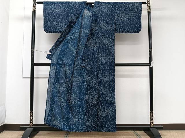 平和屋着物＊夏物　小紋　絽　魚　正絹　逸品　CABK9042xi