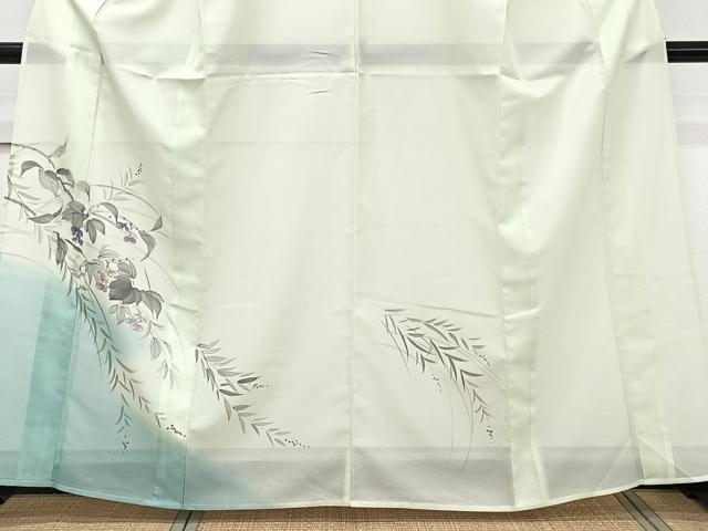平和屋着物＊夏物　訪問着　絽　手描き　蔦の花文　洗える着物　CABK9046xi
