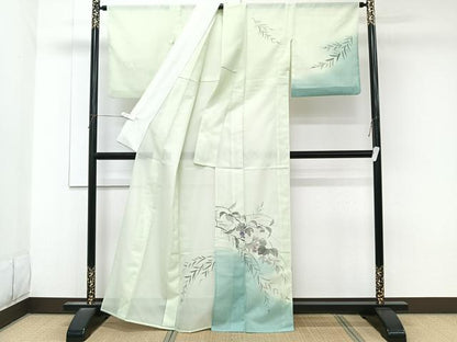 平和屋着物＊夏物　訪問着　絽　手描き　蔦の花文　洗える着物　CABK9046xi
