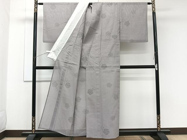 平和屋着物＊夏物　夏結城　100亀甲　飛び亀甲柄　花亀甲文　正絹　逸品　CABK9048xi