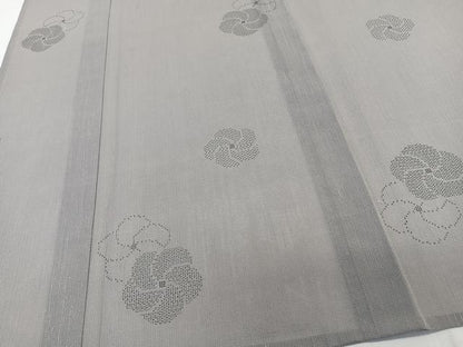 平和屋着物＊夏物　夏結城　100亀甲　飛び亀甲柄　花亀甲文　正絹　逸品　CABK9048xi
