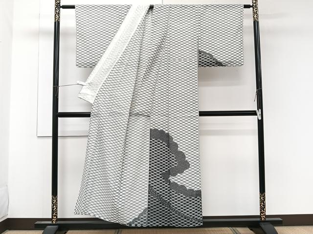 平和屋着物＊夏物　訪問着　絽　雲取り菱文　洗える着物　CABK9052xi