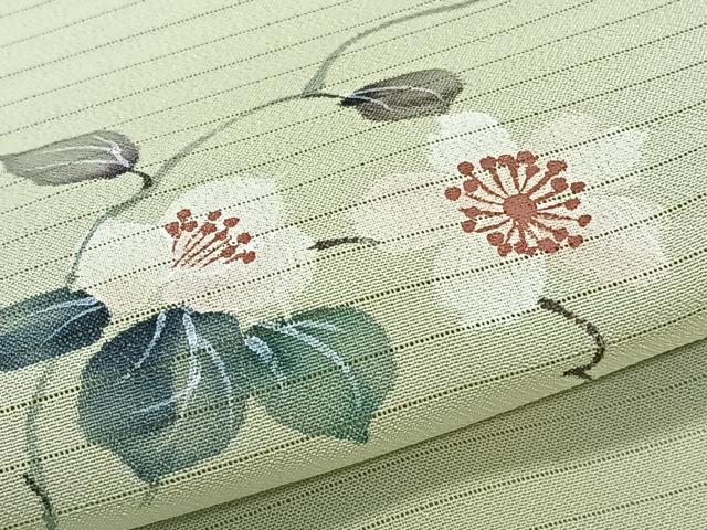 平和屋着物＊夏物　訪問着　絽縮緬　手描き　花唐草文　暈し染め　洗える着物　CABK9054xi