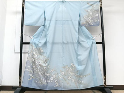 平和屋着物＊夏物　訪問着　絽　辻が花　金彩　洗える着物　CABK9055xi