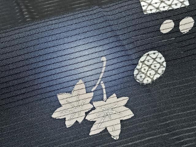 平和屋着物＊夏物　訪問着　絽　瓢箪蔦の葉文　蛍暈し　黒地　正絹　逸品　未使用　CABK9061xi