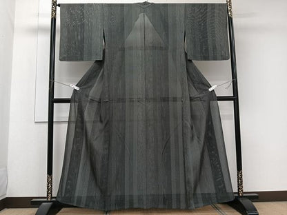 平和屋着物＊夏物　江戸小紋　絽　間道　正絹　逸品　CABK9062xi
