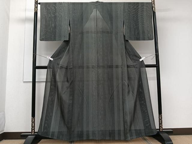 平和屋着物＊夏物　江戸小紋　絽　間道　正絹　逸品　CABK9062xi