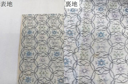 平和屋着物＊夏物　本場小千谷縮　花丸文　麻　逸品　CABK9065xi