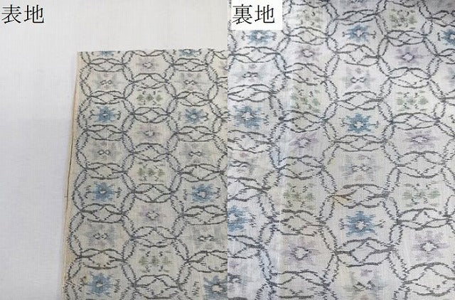 平和屋着物＊夏物　本場小千谷縮　花丸文　麻　逸品　CABK9065xi