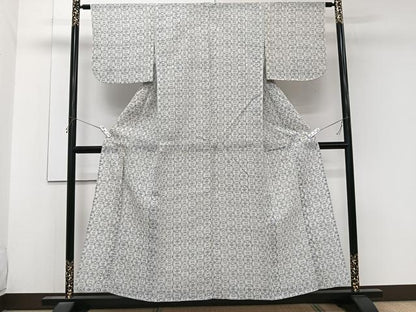 平和屋着物＊夏物　本場小千谷縮　花丸文　麻　逸品　CABK9065xi