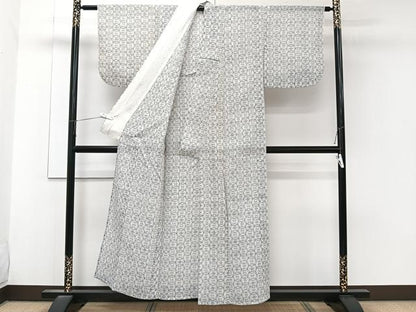 平和屋着物＊夏物　本場小千谷縮　花丸文　麻　逸品　CABK9065xi