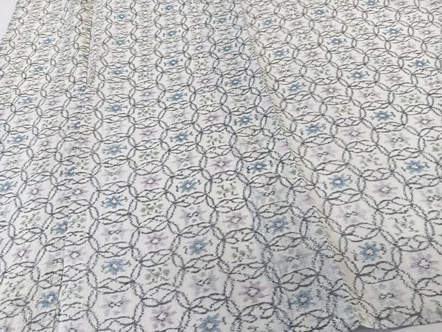 平和屋着物＊夏物　本場小千谷縮　花丸文　麻　逸品　CABK9065xi