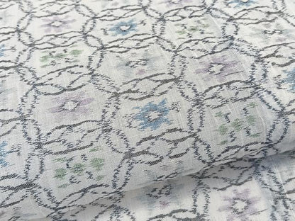 平和屋着物＊夏物　本場小千谷縮　花丸文　麻　逸品　CABK9065xi