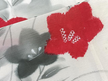 平和屋着物＊夏物　訪問着　絽　手描き　草花文　正絹　逸品　CABK9066xi