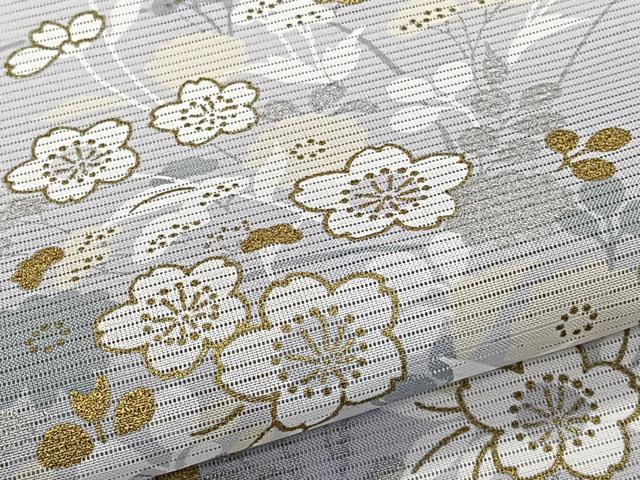 平和屋着物＊夏物　訪問着　絽　草花文　金銀彩　洗える着物　CABK9068xi